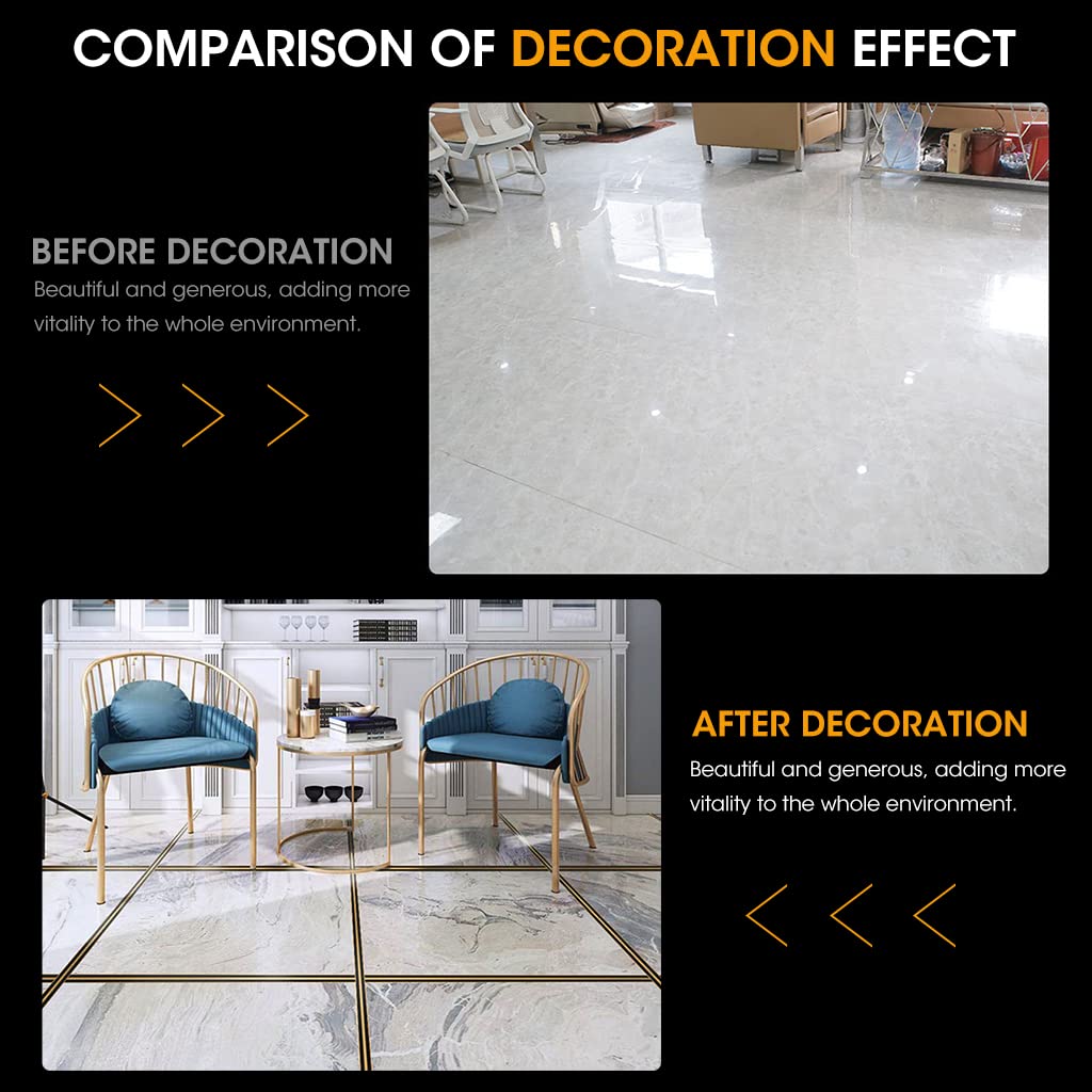 HASTHIP 5M Black Golden Floor Tiles Stickers, Waterproof Tile Gap Tape, PVC Self Adhesive Tape Ceramic Tile Gap Tape for Detailing Walls, Floor Tile Gap, Cabinetry (2.5CM Width *5M Long) HASTHIP 5M Black Golden Floor Tiles Stickers, Waterproof Tile Gap Tape, PVC Self Adhesive Tape Ceramic Tile Gap Tape for Detailing Walls, Floor Tile Gap, Cabinetry (2.5CM Width *5M Long)